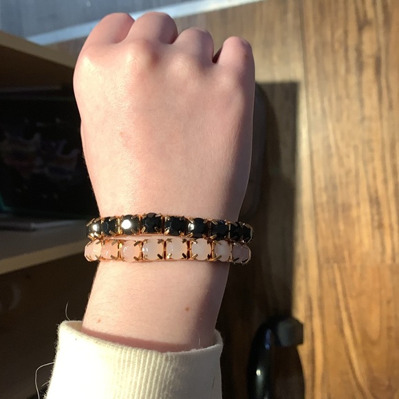 Two bracelets, stretch, pink and black - Picture 3 of 7